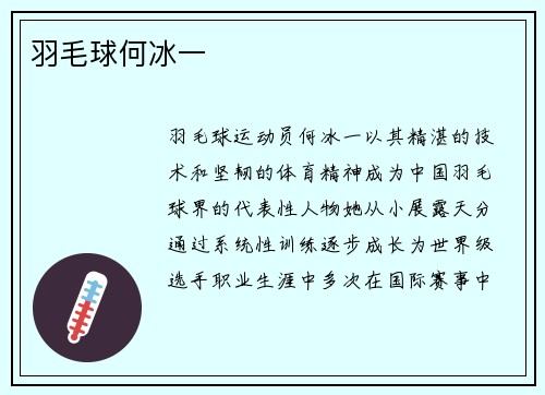 羽毛球何冰一